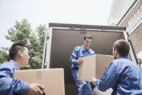 Packed boxes ready for student removals in Elephant and Castle