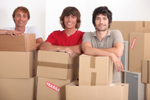 Business equipment and office furniture prepared for a move in Elephant and Castle